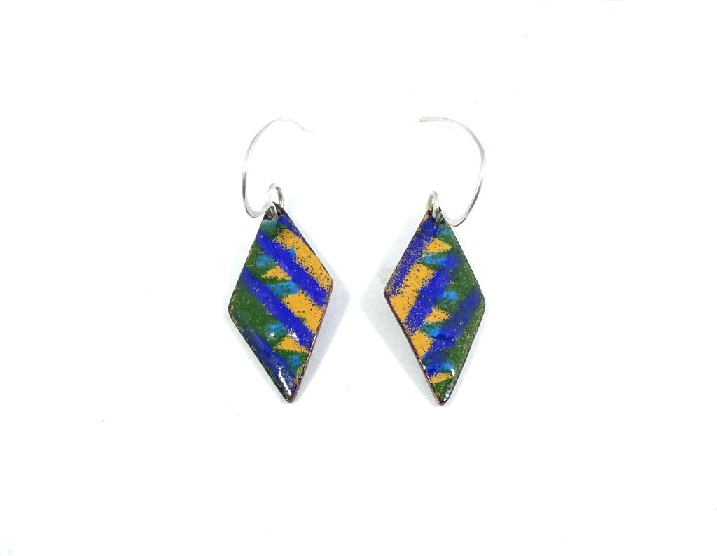 Autumn Afternoons-enamel on copper earrings