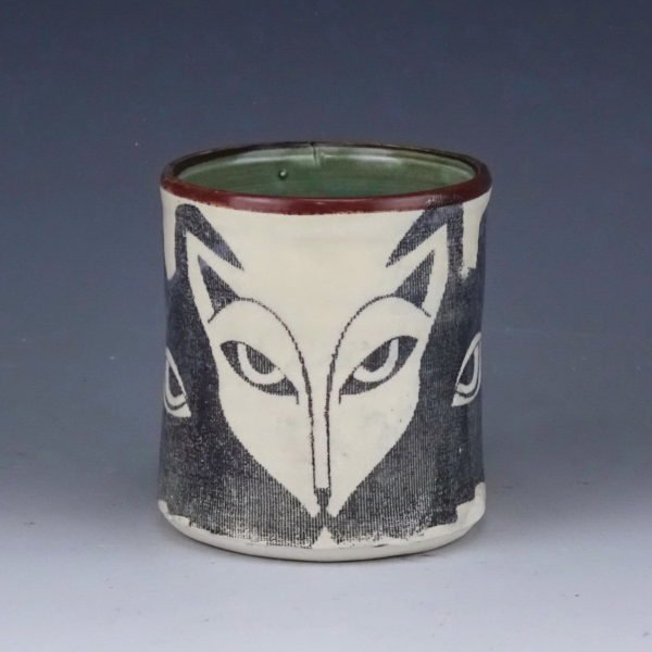 fox and hound companions ceramic handmade mug wicked imp studio