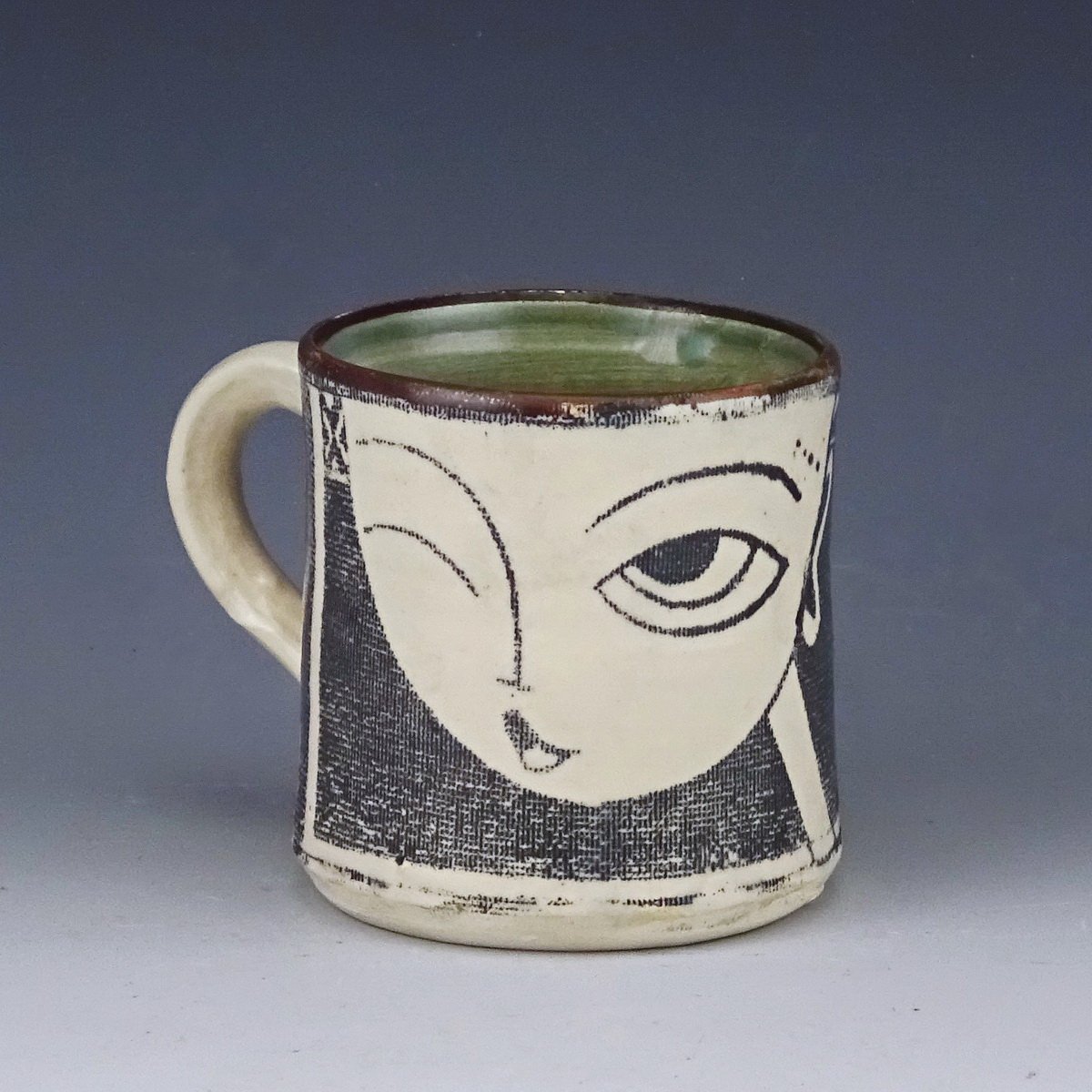 winky ceramic mug handmade wicked imp designs